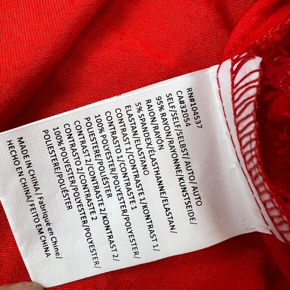 Tiny by Anthropologie Red Gardenia Lace Top Feminine Women's M - Picture 7 of 8